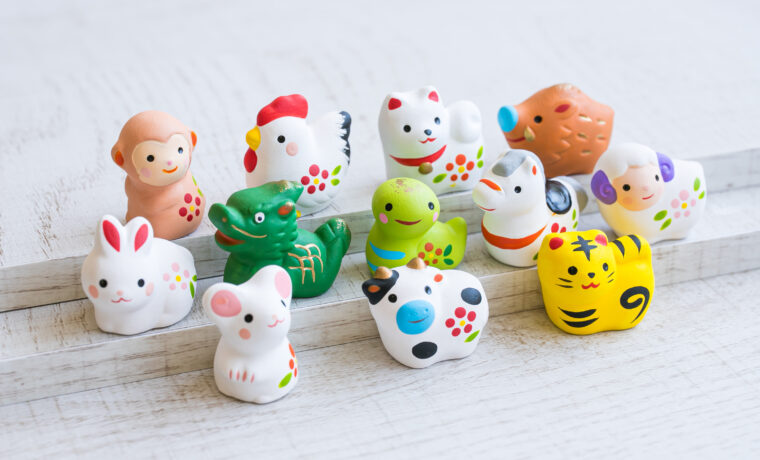 干支　十二支　かわいい　年賀状　日本のお正月